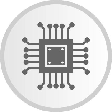 Mikroçip Kabartma Çember Gri Simge