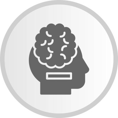 Beyin Kabartma Çemberi Gri Simgesi