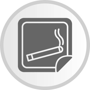 Nikotin Yaması Kabartması Gri Çember Simgesi