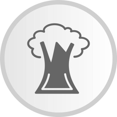 Ağaç Kabartma Çemberi Gri Simgesi