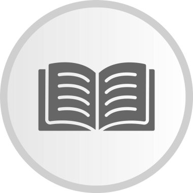 Kitap Kabartması Okunuyor Gri Çember Simgesi