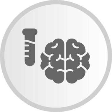 Beyin Kabartma Çemberi Gri Simgesi