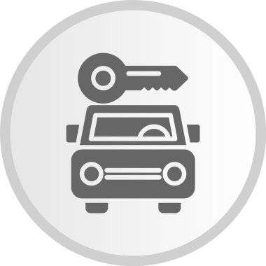 Araba Kiralama Çemberi Gri Simgesi