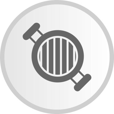 Balık Izgara Kabartma Çemberi Gri Simgesi