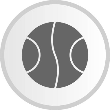 Tenis Topu Kabartma Çemberi Gri Simgesi