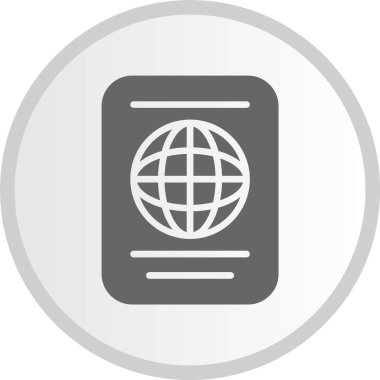 Pasaport Kabartma Çemberi Gri Simgesi