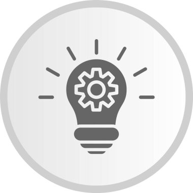 Ampul Kabartma Çemberi Gri Simge