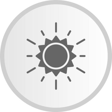 Güneş Kabartması Çember Gri Simge