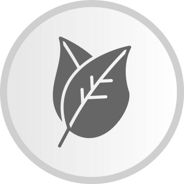 Yaprak Kabartma Çemberi Gri Simgesi