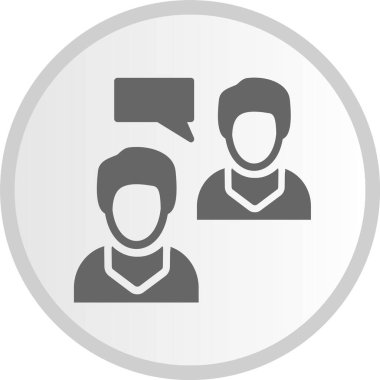 İletişim Kabartması Gri Çember Simgesi