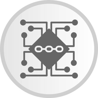 Engelleme zinciri Vektör Hattı Gri Çember Simgesi