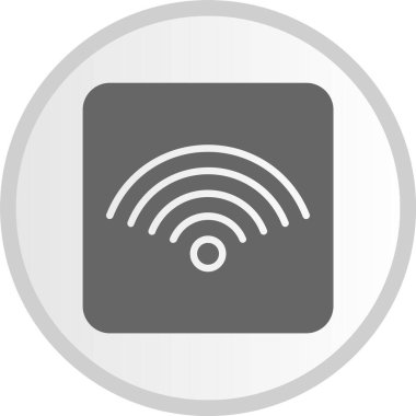 Wifi Kabartma Çemberi Gri Simge