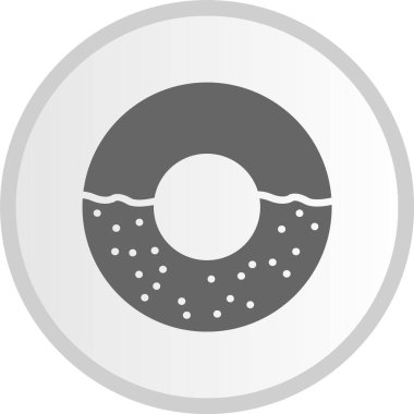 Donut Kabartma Çemberi Gri Simgesi