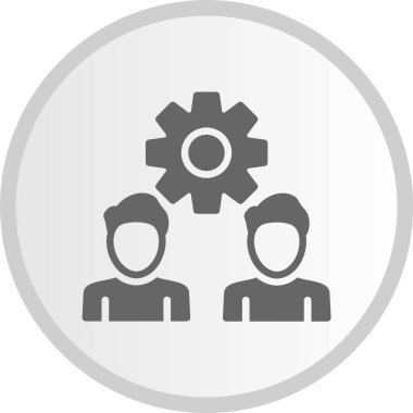 Takım Yönetimi Kabartması Gri Çember Simgesi