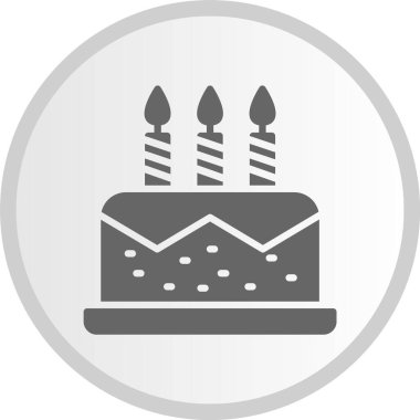 Pasta Kabartması Gri Çember Simgesi