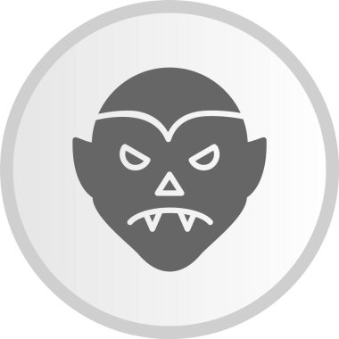 Drakula Kabartma Çemberi Gri Simgesi