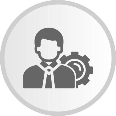 İnşaat Mühendisliği Kabartması Gri Çember Simgesi