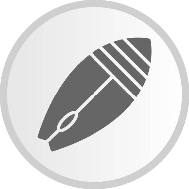 Sörf Kabartması Gri Çember Simgesi