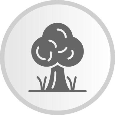 Ağaç Kabartma Çemberi Gri Simgesi