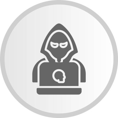 Hacker Kabartma Çemberi Gri Simgesi