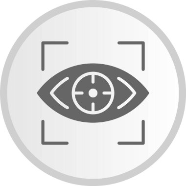 Odaklama Vektörü Kabartma Çemberi Gri Simgesi