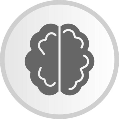 Beyin Kabartma Çemberi Gri Simgesi