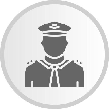 Pilot Kabartma Çemberi Gri Simgesi