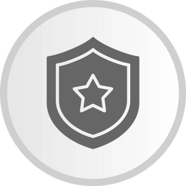 Rozet Kabartması Gri Çember Simgesi