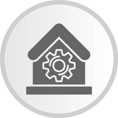 Ev Kabartma Çemberi Gri Simgesi