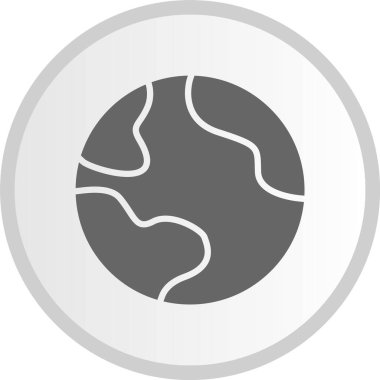 Dünya Kabartma Çemberi Gri Simgesi