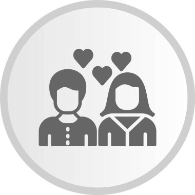 İlişki Kabartması Gri Çember Simgesi