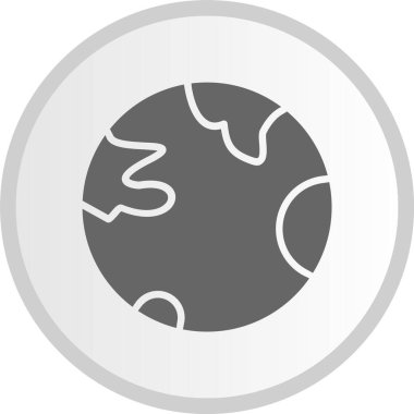 Dünya Gri Çember Simgesi Gezegeni