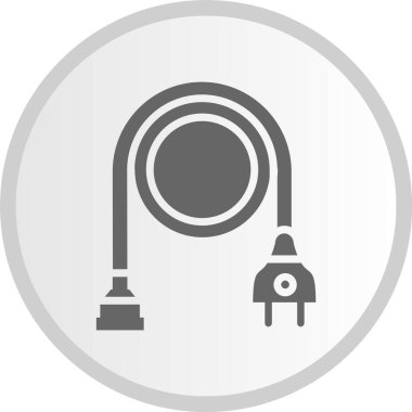 Uzatma Kordonu Kabartma Çemberi Gri Simgesi