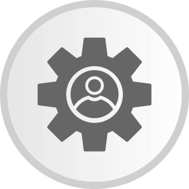 Yetenek Vektörü Kabartması Gri Çember Simgesi