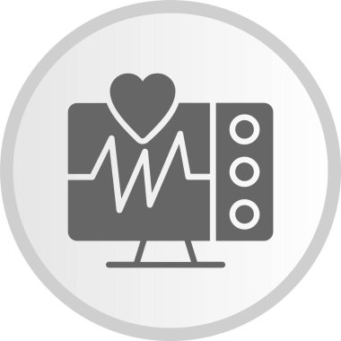 EKG İzleyicisi Gri Çember Simgesi