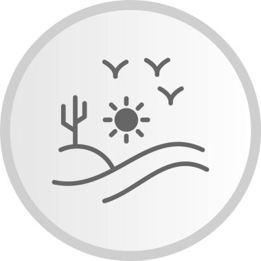 Çöl Kabartma Çemberi Gri Simgesi