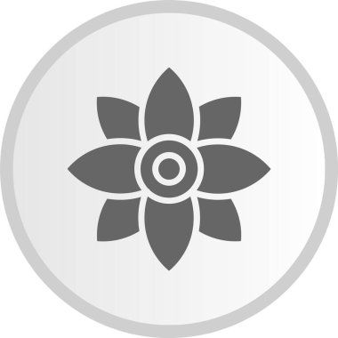Çiçek Kabartma Çemberi Gri Simgesi
