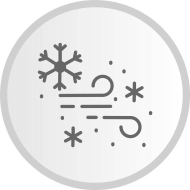 Kar Fırtınası Kabartma Çemberi Gri Simge