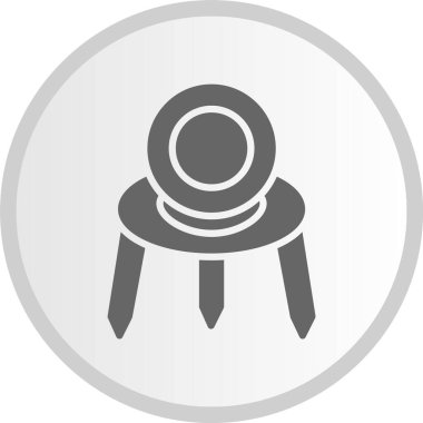 Ufo Kabartma Çemberi Gri Simgesi