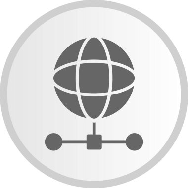 Ağ Kabartma Çemberi Gri Simgesi