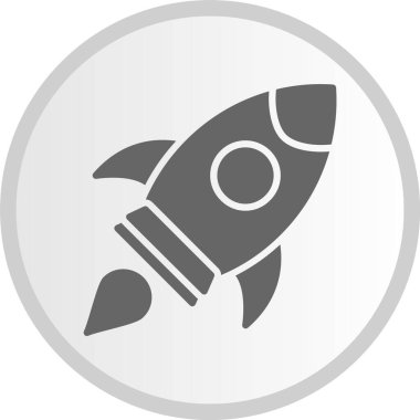 Roket Kabartma Çemberi Gri Simgesi