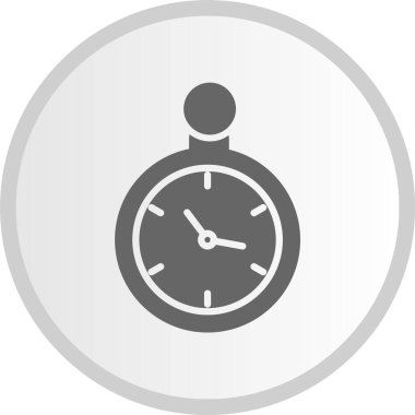 Saat Kabartması Gri Çember Simgesi