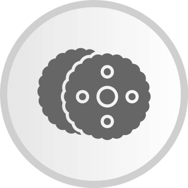 Bisküvi Kabartması Çember Gri Simge