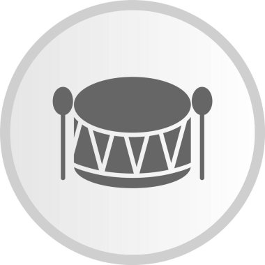 Davul Kit Kabartma Çemberi Gri Simgesi