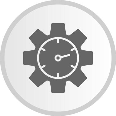 Zaman Yönetimi Vektör Kabartması Gri Çember Simgesi