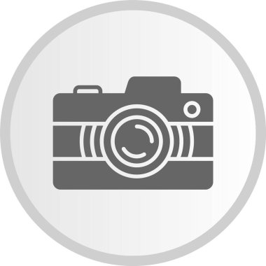 Kamera Kabartma Çemberi Gri Simgesi