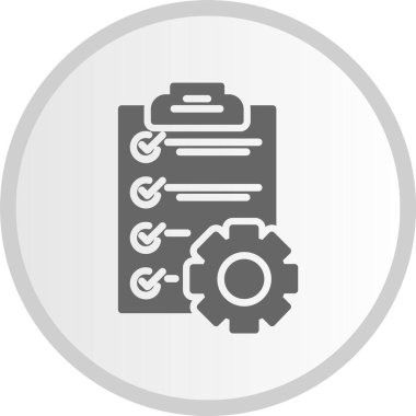 Proje Yönetimi Kabartması Gri Çember Simgesi