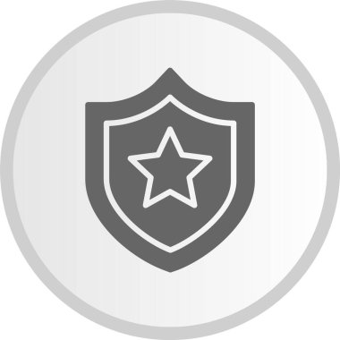 Kalkan Kabartma Çemberi Gri Simgesi