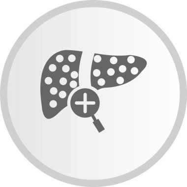 Karaciğer Kabartması Gri Çember Simgesi