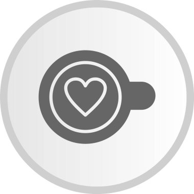 Latte Sanat Sembolü Gri Çember Simgesi